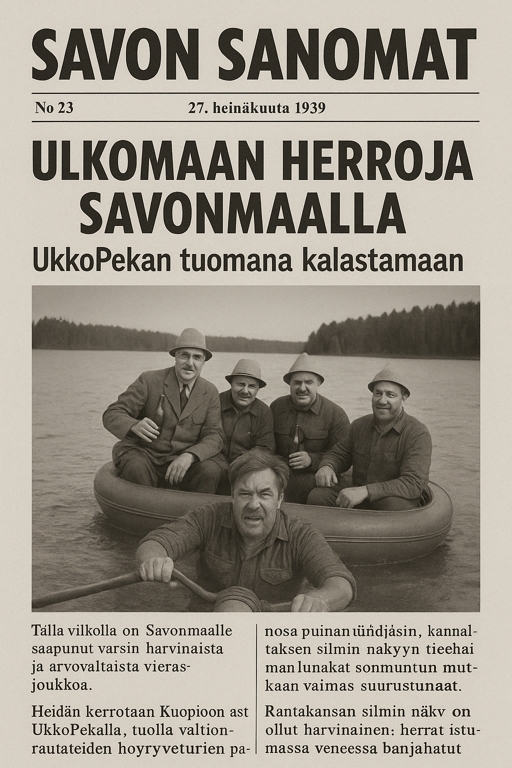 Savon Sanomat 27.7.1939 — Ulkomaan herroja Savonmaalla