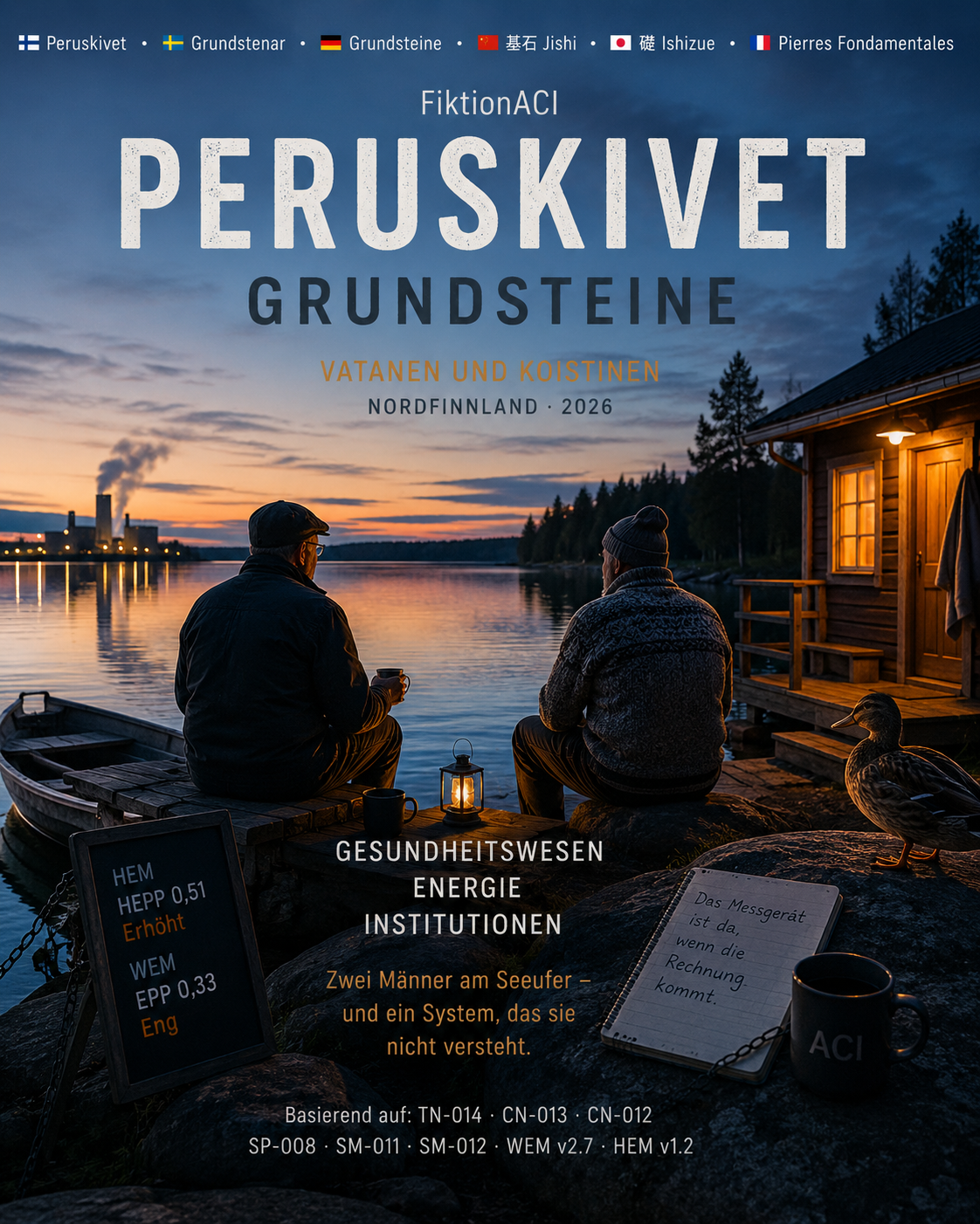 Peruskivet / Grundsteine — Vatanen und Koistinen am Seeufer